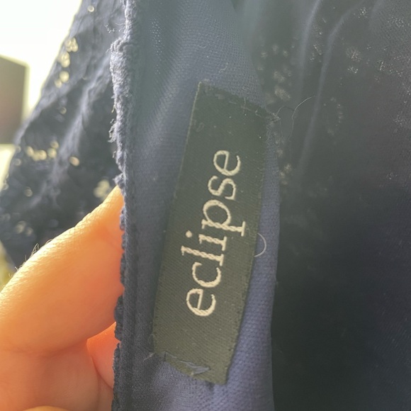 Blue Lace Skater Dress - Picture 3 of 3